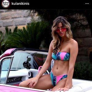Kulani Kinis bikini bandeau swim tube top palm